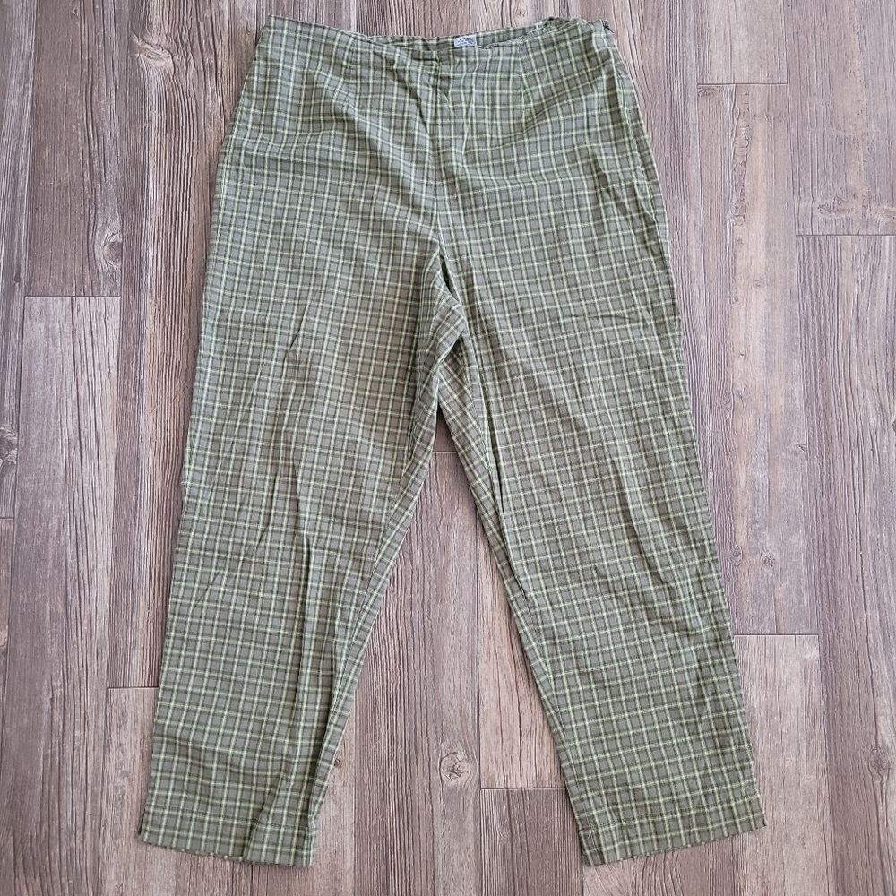 COPY - Plus size vintage funky checkered green pants